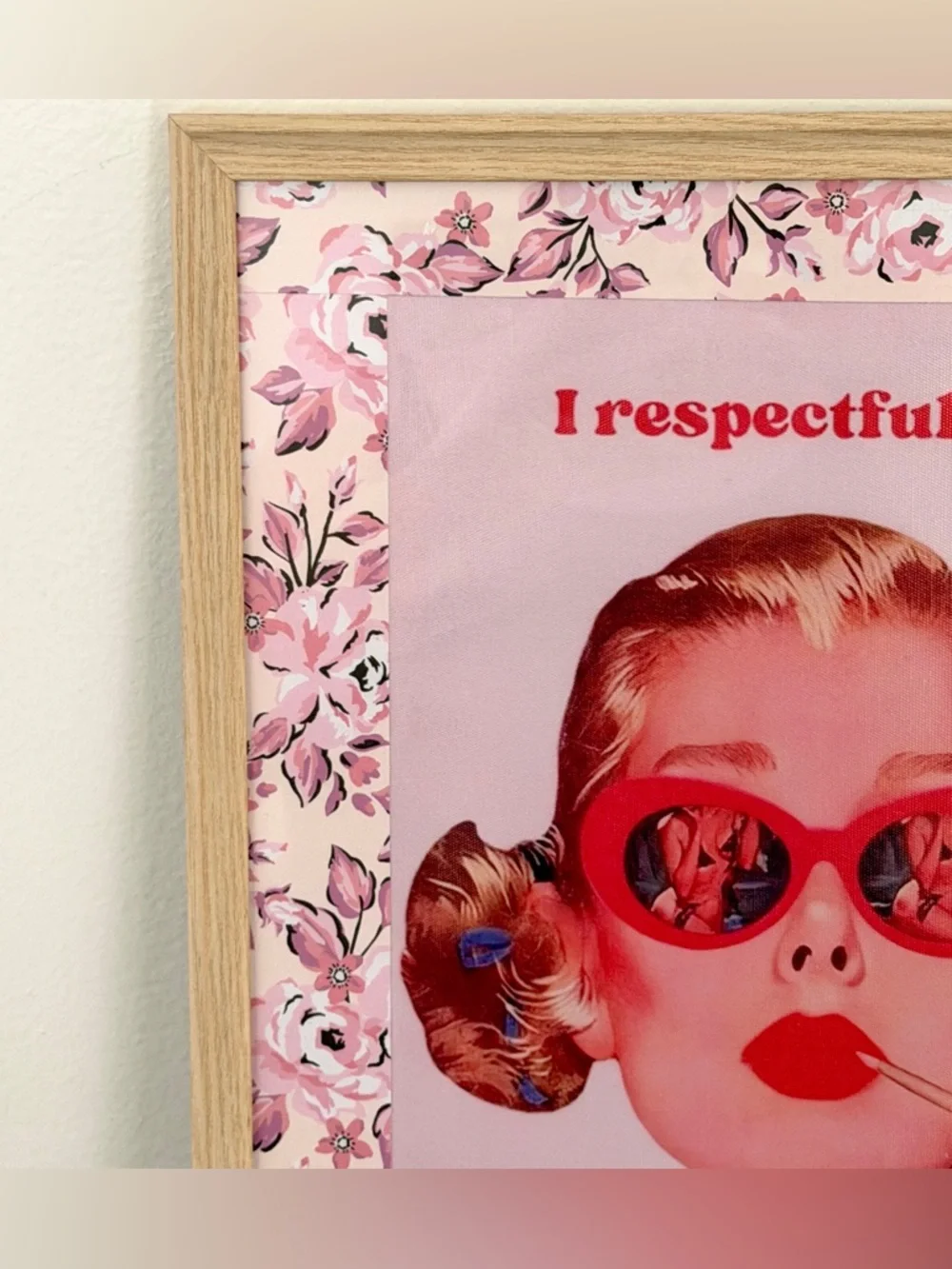 I Respectfully Don’t Care Happy Housewife Blunt Smoking Canvas Art Print Framed